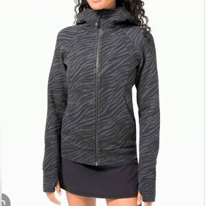 Lululemon Scuba Tiger Zebra Print Zip-up Hoodie, Size 0